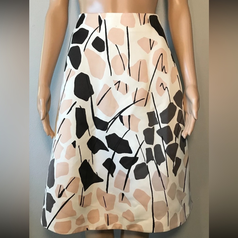 H&M Richard Allen Women's Skirt Size XS Geometric A-Line Knee Length Side Zipper
